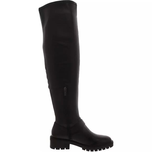 Vince Camuto Abrila Black Over-The-Knee Boot Sz 7 W-Calf Block Heel Lug Sole New - Picture 4 of 14